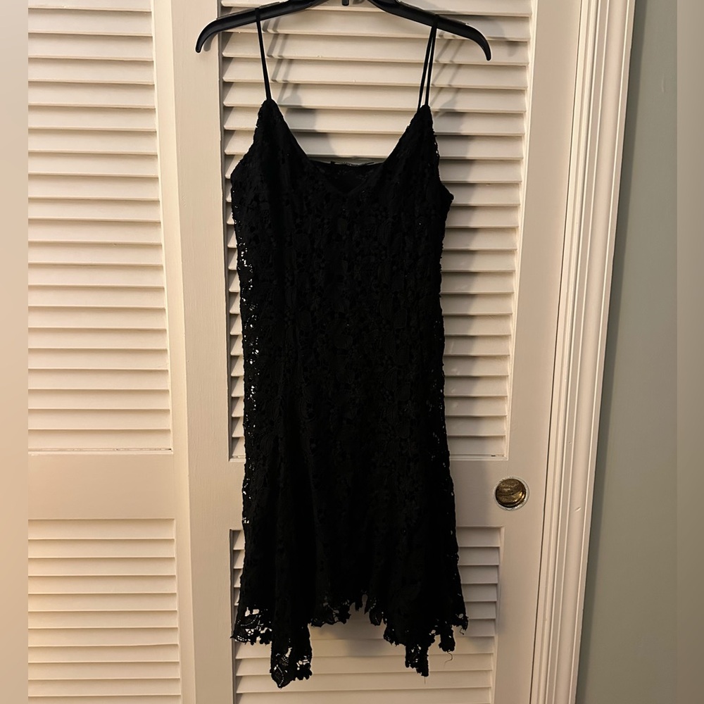Ralph Lauren Black Floral Knit Midi Dress